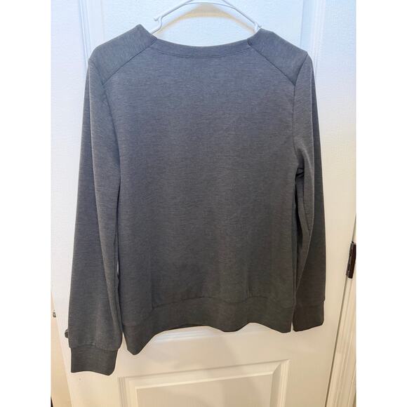 ABS by Allen Schwartz womans long sleeve top Sz M heathered gray - Picture 3 of 10
